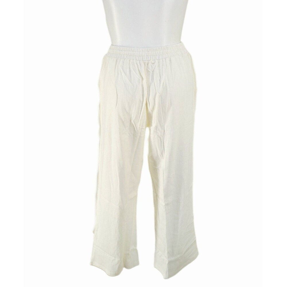 Linen Blend VTG Wide Leg Pants High Rise Women's Size XL Elastic Waist 173667 - Picture 6 of 14